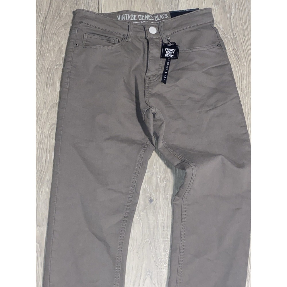 VGB Vintage Genes Black Men's Slim Fit French Terry Gray Jeans 28 X 30 - NWT - Picture 1 of 11